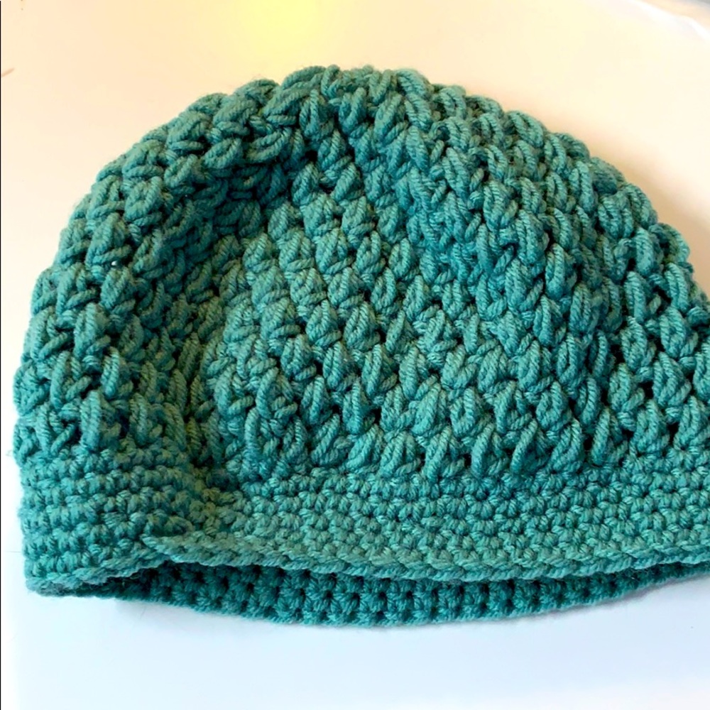 Teal crocheted Beanie